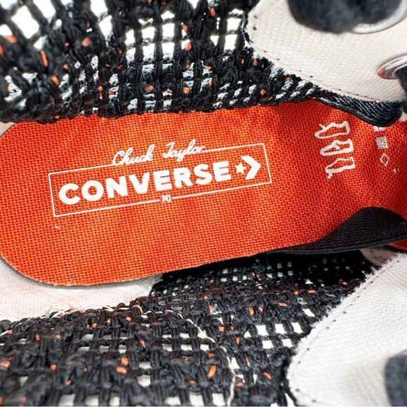 Converse Chuck Taylor All Star 70 Hi Speckled Black Crochet Womens Sample Sz 5 - Picture 4 of 15